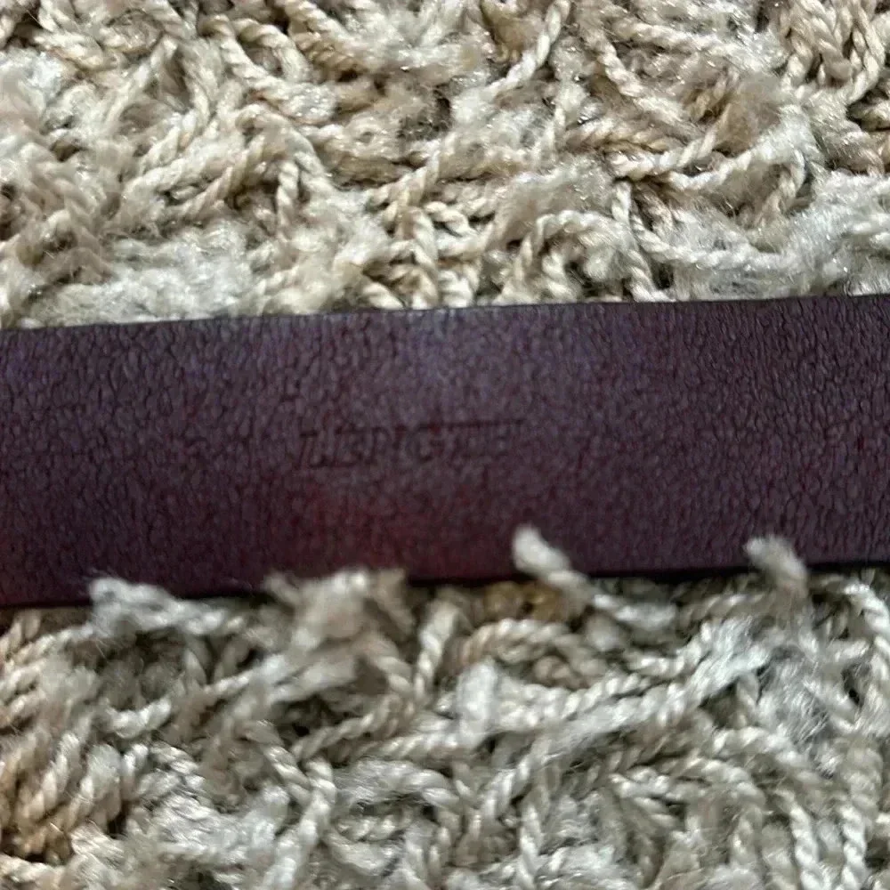 Women Lucky Brand Brown Solid Brass Round Buckle‎ Belt Size Medium
